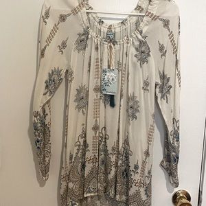 Boho style cold shoulder top